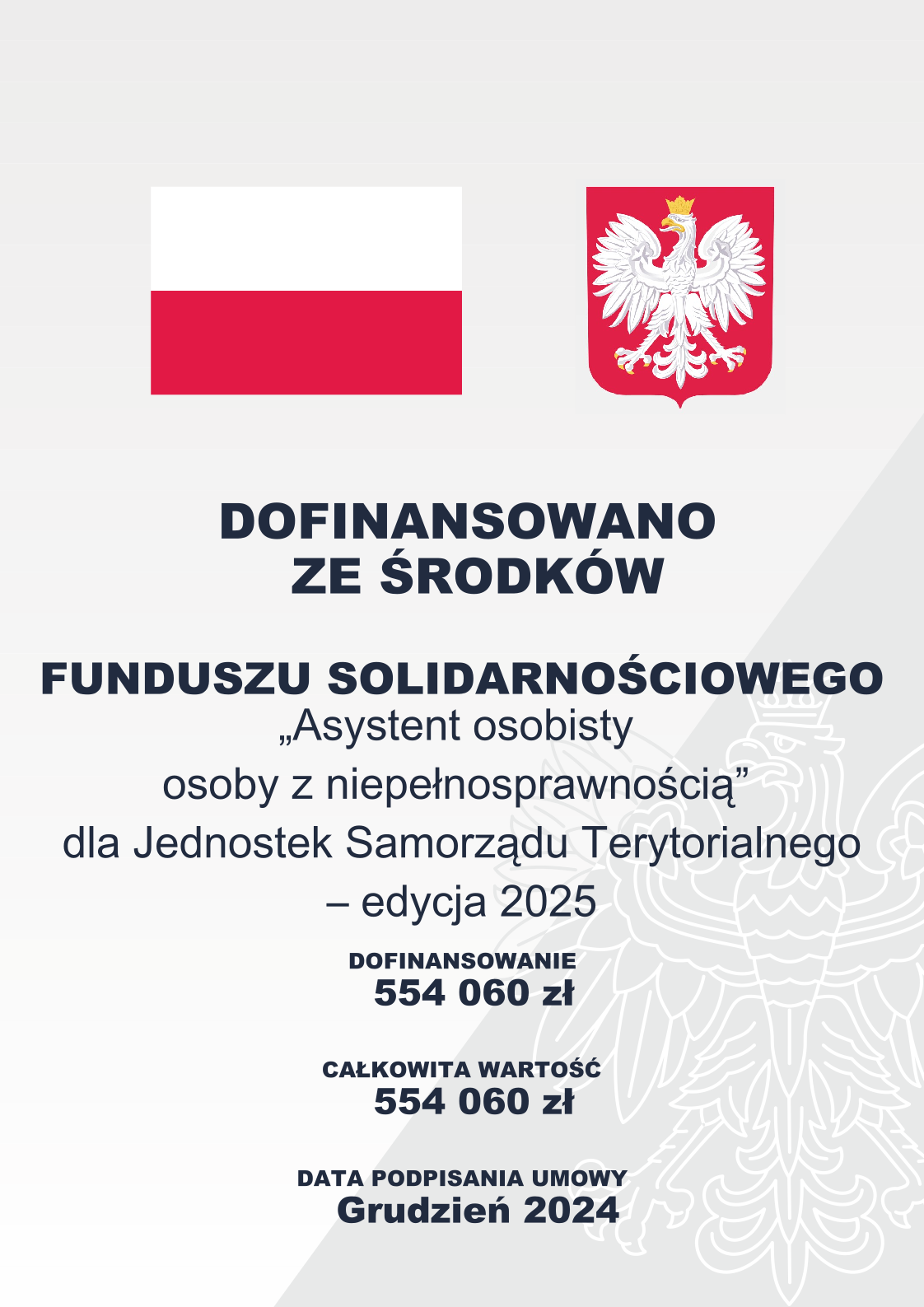 na zdjęciu informacja o wysokości dofinansowania dla programu asystent osobisty osoby z niepełnosprawnością edycja 2025