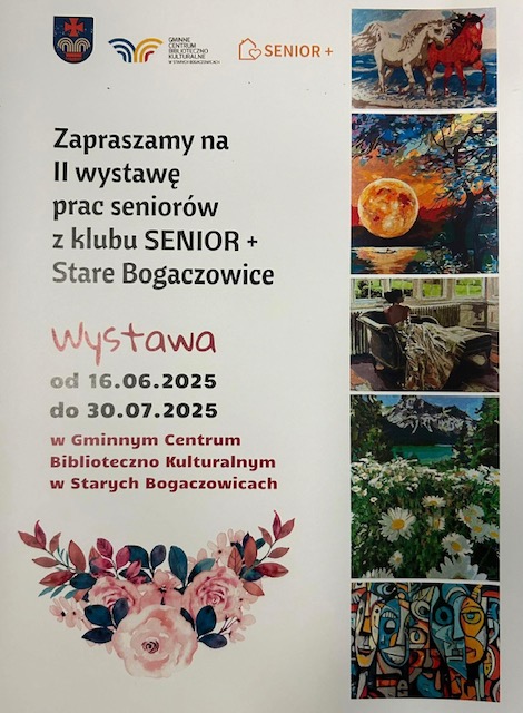 plakat II wystawa prac seniorów ks+
