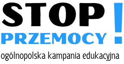 na zdjęciu logo - napis kampania stop przemocy